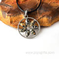 Chakras Stone Flower of Life Pendant Necklace